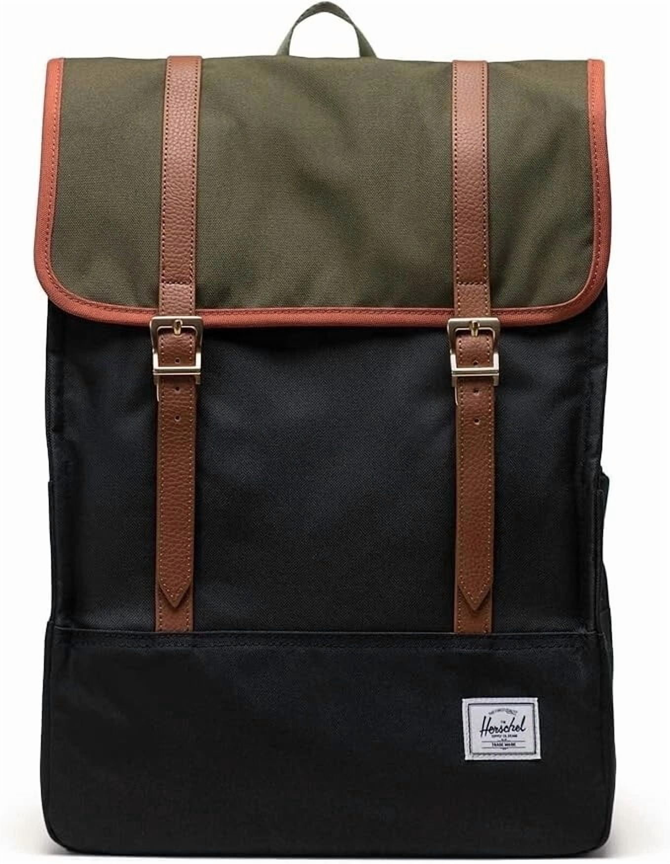 herschel backpack green black Heritage Supply Co. USA The attention to detail in this rucksack is further highlighted by the Prusik cord zipper pulls and the internal Put Yourself Out There label HERSCHEL SUPPLY CO. Classic XL