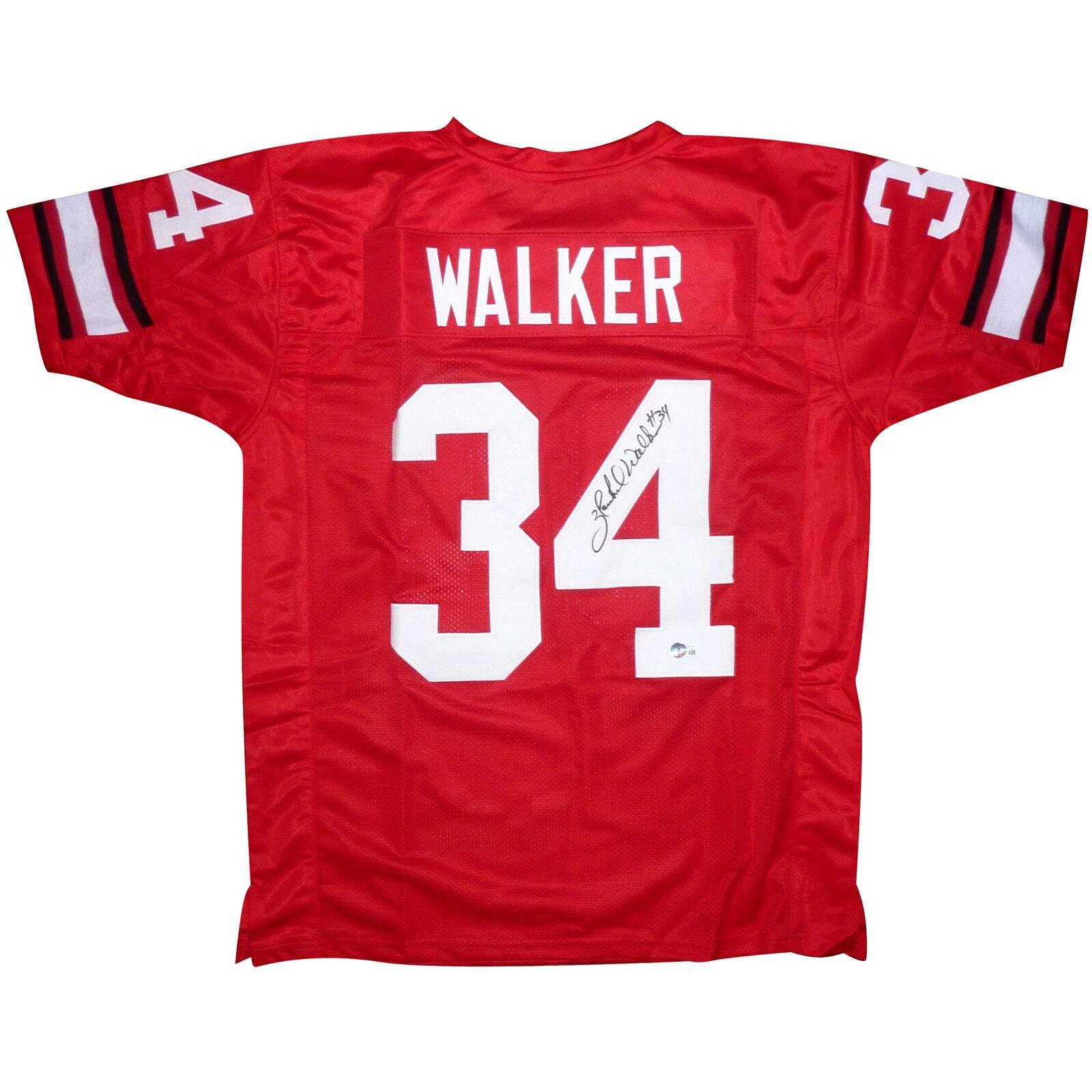 Herschel Walker Autographed Georgia Bulldogs (Red #34) Custom Jersey - JSA