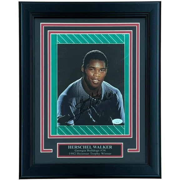 Herschel Walker Signed Georgia Bulldogs Framed 8x10 Photo