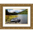 thumbnail image 1 of Hersen, Michel 14x11 Gold Ornate Wood Framed with Double Matting Museum Art Print Titled - Moored Dingy on Kenai Lake, Kenai Peninsula, Alaska, USA, 1 of 4