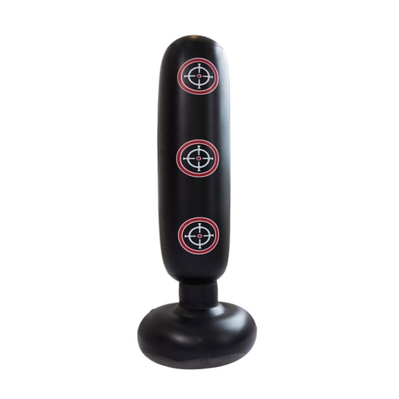Hersfrd 1.6m Inflatable Boxing Bag Training Tumbler Sandbag Stand Pillar (Black 2)