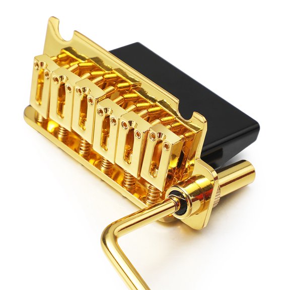 Hersfrd 10.5mm Electric Guitar Bridge 2 Point Tremolo Bridge Hardtail Bridge (Gold)