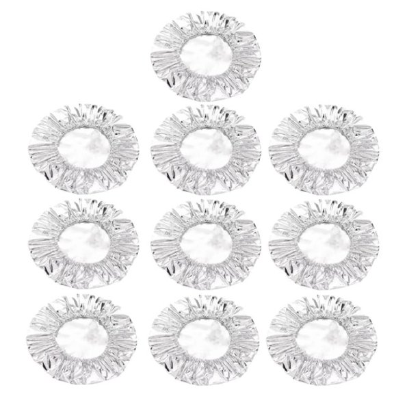 Hersfrd 10Pcs Aluminum Foil Insulated Covers Multifunctional Food Grade Aluminum Foils Insulation Cover Heat Resist Refrigerator Storage Shield Lids for Leftover Food Meal Preparation