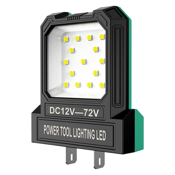 Hersfrd 12V-72V Led Mini Pocket Work Light 2 Mode Lighting Floodlight No Battery (Green)