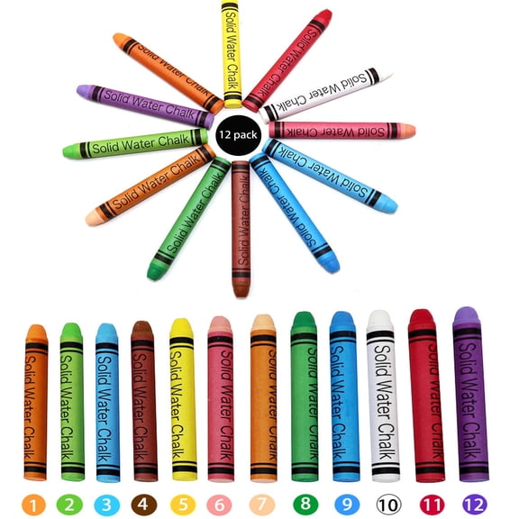 Hersfrd 12pcs Water-soluble Dustless Chalk Stationary Office Supplies Accessories