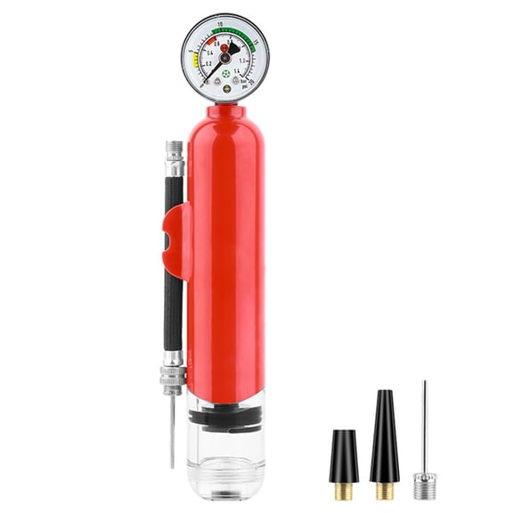 Hersfrd 20PSI Hand Air Pump with Gauge Bike Tire Pump for Mtb Road Bike (Red)