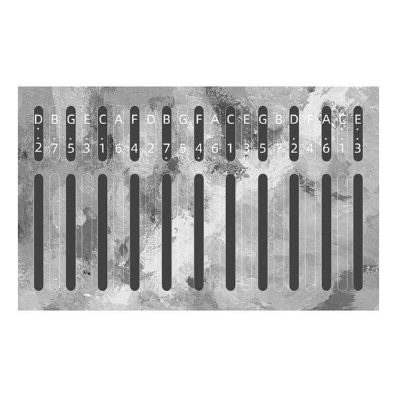 Hersfrd 21 Key Note Stickers Pvc Eye-catching Decals for Beginner (Grey Black)