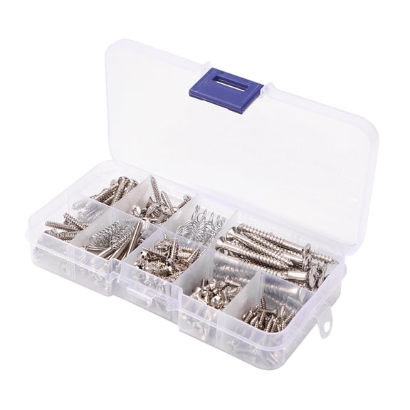 Hersfrd 226pcs Guitar Screws Kit for Pickguard Back Plate Mount with Box (Silver)