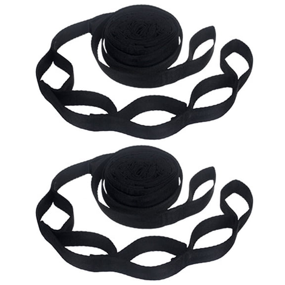 Hersfrd 2pcs Hammock Strap Outdoor Camping Tree Hanging Load Bearing Rope (Black)