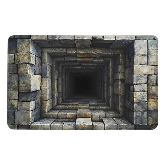 Hersfrd 3D Optical Illusion Rug Washable Non-slip Door Mats for Entrance (Basement)