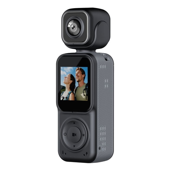 Hersfrd 4K Vlogging Camera Wifi Handheld Portable Video Camera with Dual Front & Rear Cameras Split-screen Lcd for Sport Bike Travel Polices Law Enforcement