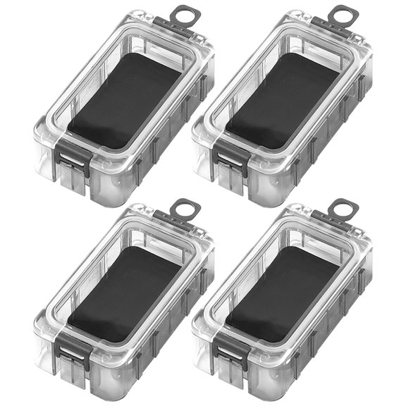 Hersfrd 4Pcs Expandable Fishing Tackle Box Luminous Waterproof Magnetic Tool Box (Black)