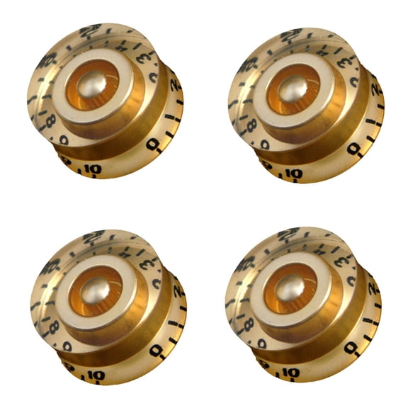 Hersfrd 4pcs Electric Guitar Knob Cap Guitar Volume Tone Button for Epi Lp (Gold)