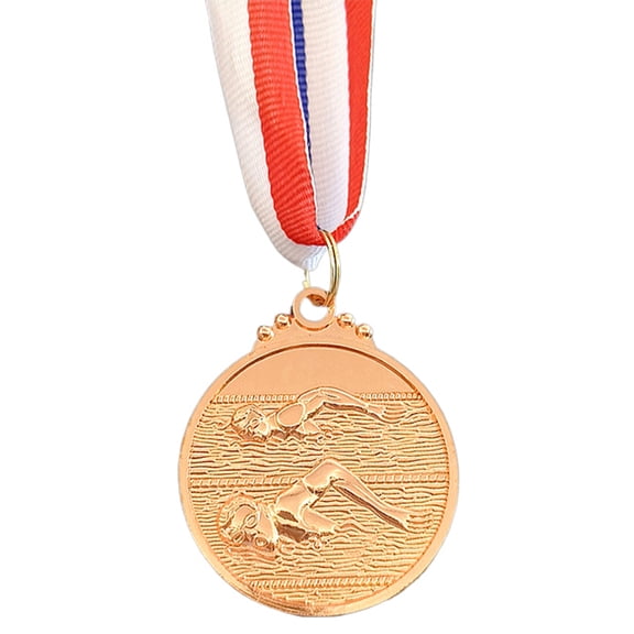 Hersfrd 5cm Swimming Medal Metal Winner Medals for Competitions Party Race (Copper)