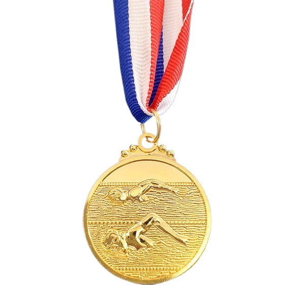Hersfrd 5cm Swimming Medal Metal Winner Medals for Competitions Party Race (Gold)