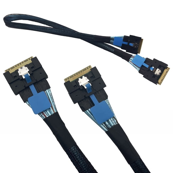 Hersfrd 75cm Slimsas 4.0 Sff-8654 8i High Speed Cable Pcie 4.0 External Gpu Riser Cable for Pcie Split Adapter Card Graphics Card Expansion
