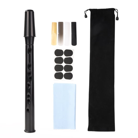 Hersfrd 8- Hole Mini Pocket Saxophone Abs Compact Saxophone for Beginners (Black)