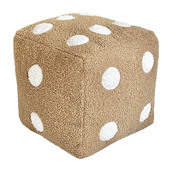 Hersfrd 8 In Dice Pillow Unique Throw Pillow Plush Dice Cube Cushion Home Decor (Khaki)