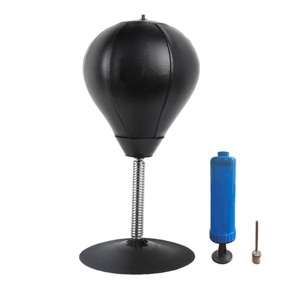 Hersfrd Boxing Ball Children Adults Desktop Punching Bag Sports Equipment (Black)
