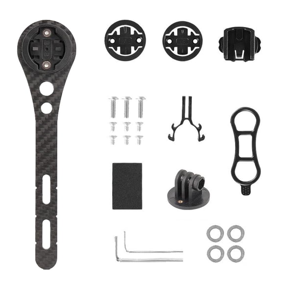 Hersfrd Carbon Fiber Road Bike Stopwatch Speedometer Mount Holder Bike Handlbar Computer Mount Cycling Speedometer Support Holder for Garmin Bryton (L)