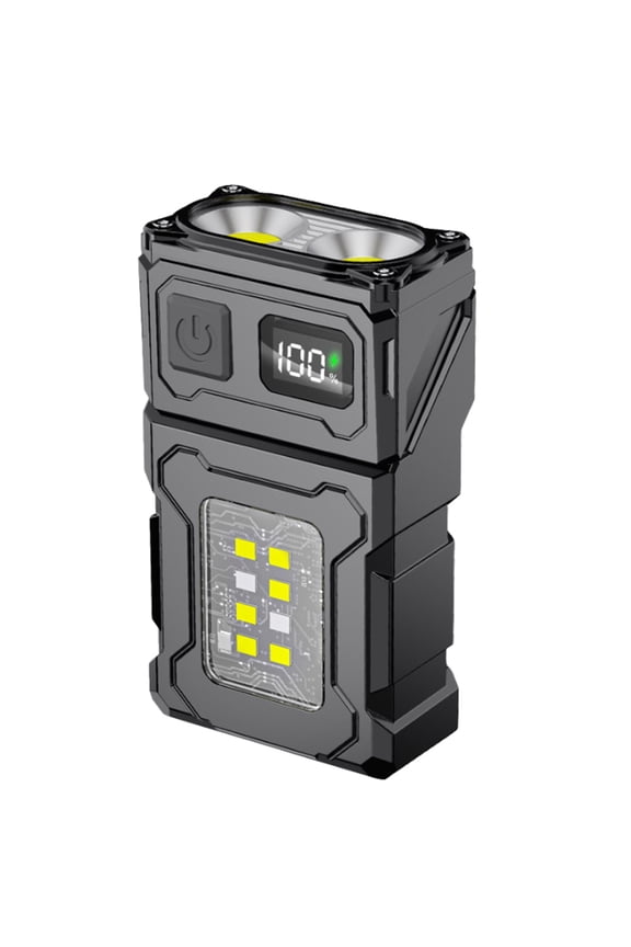 Cob Smd Mini Keychain Flashlight Usb Charging Pocket Emergency Lantern Power Display Led Keychain Flashlight Rotatable for Camping Fishing Walking
