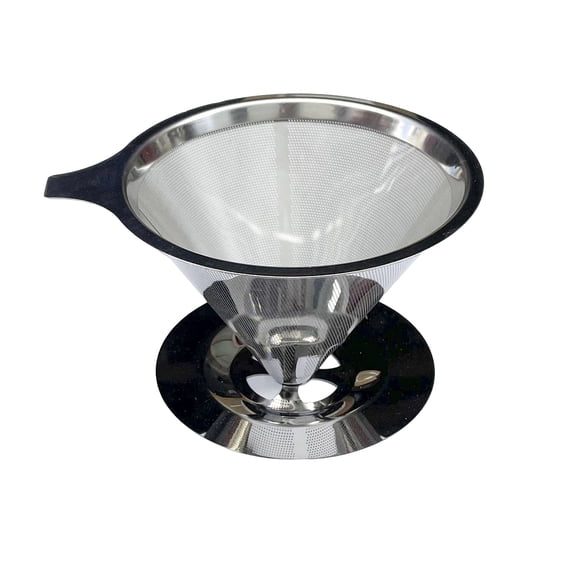 Hersfrd Cone Pour Over Coffee Filter Dripper Double-layer Filter Screen Kitchen Tool (L)