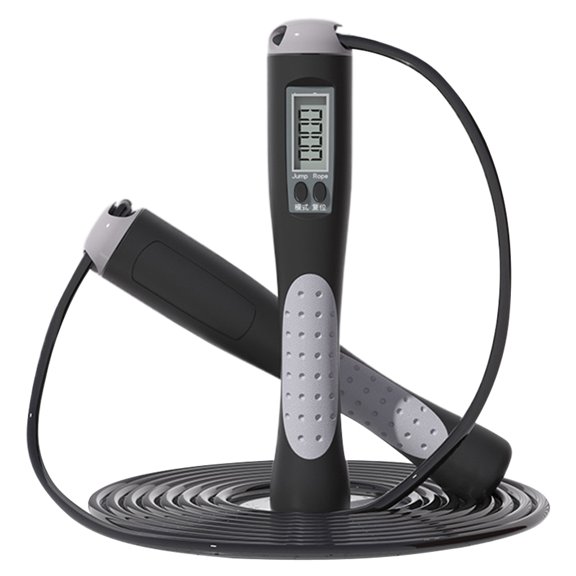 Hersfrd Counting Jump Rope Digital Jump Rope with Counter for Kids Adults (Black)