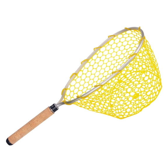 Hersfrd Fishing Hand Net Large-capacity Mesh Trout Hand Net Fishing Tools (cork Handle)