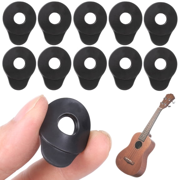 Hersfrd Guitar Strap Locks Anti-disengagement Rubber Strap Blocks Holder Black Rubber Straps Lock for Electric Acoustic Bass Protector Accessories (10Pcs)