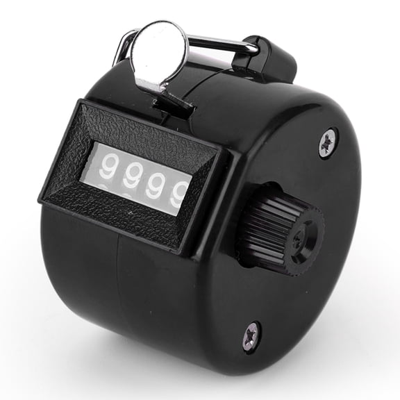Hersfrd Handheld Tally Counter 4-Digit Number Count Clicker Counter Hand Counter (Black)
