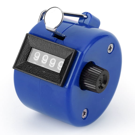Hersfrd Handheld Tally Counter 4-Digit Number Count Clicker Counter Hand Counter (Blue)