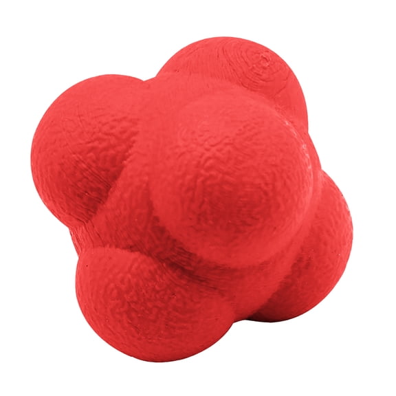 Hersfrd Hexagonal Basketball Training Reaction Ball 5.5cm for Children And Adults (Red)