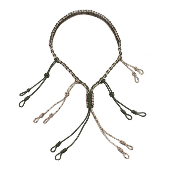 Hersfrd Hunting Duck Wild Bird Call Decoy Rope 12 Rings Lanyard Whistle Sling (B)