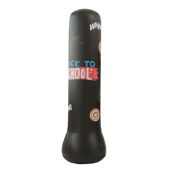Hersfrd Inflatable Boxing Bag Fitness Punching Sandbag for Adult Children (Black)