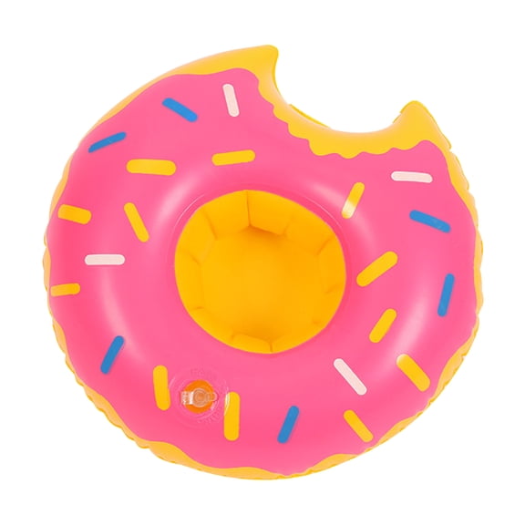 Hersfrd Inflatable Cup Holder Donut Floating Coaster for Holiday Birthday Party (Pink)