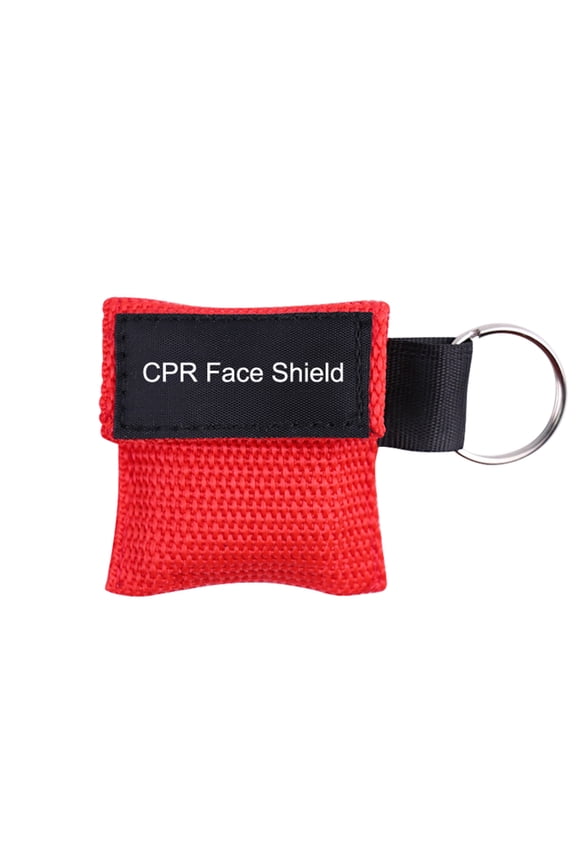 Keychain Resuscitator Face Shield Emergency First Aid Tools Cpr Mask (Red)