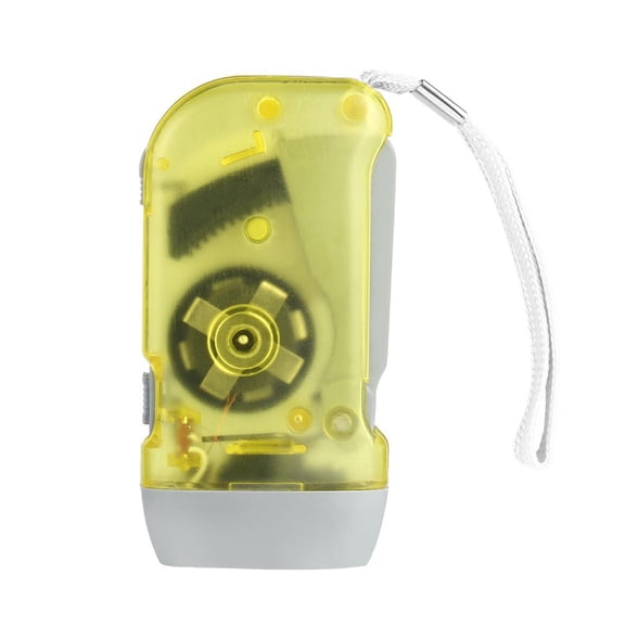 Hersfrd Led Hand Pressing Dynamo Flashlight Lamp Portable Hand Crank Torch (Yellow)