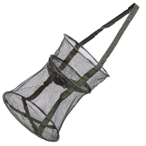 Hersfrd Mesh Fishing Cage Collapsible Fish Trap Round Foldable Landing Net for Crab Fish
