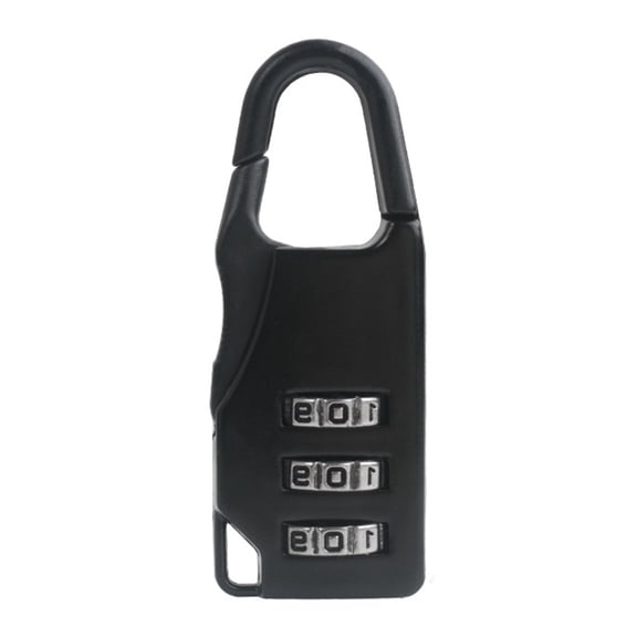 Hersfrd Mini 3 Digit Combination Padlock Zinc Alloy Travel Luggage Lock (Black)