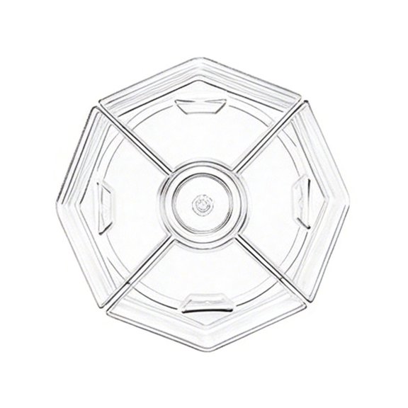 Hersfrd Rotating Cold Serving Tray Multi Purpose Ice Chilled Server Platter Detachable Cold Food Buffet Server for Fruit&vegetable&appetizer&shrimp