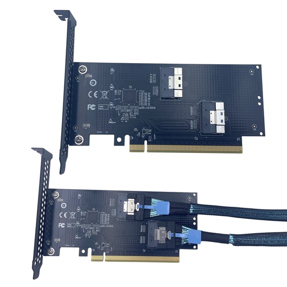 Hersfrd Sff-8654 8i To Pcie 16X Backplane Slimsas 4.0 External Graphics Card Riser Board for Pcie Split Adapter Gpu Expansion
