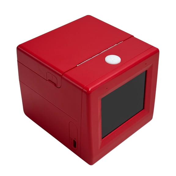 Hersfrd Smart Ai Voice Sticker Printer Box with Display Mini Thermal Label Printer for Home Office Study & Diy Projects 5 Rolls Paper Included (Red)