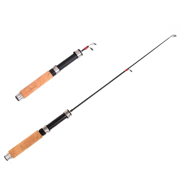 Hersfrd Telescopic Ice Fishing Rod Casting Rod Portable Fishing Tackles (Brown Eva)