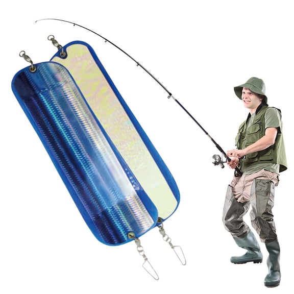 Hersfrd Trolling Fishing Diving Flash Board Salmon Fishing Flasher Bait Flasher (Blue)