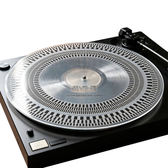 Hersfrd Turntable Strobe Disc 11.81 in X 3mm Double Sided Lp Stroboscope Mat 33/45/78 Rpm for Record Players Tests Rotational Speed (White)