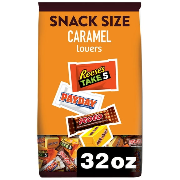 Hershey Assorted Caramel Flavored Snack Size Candy, Party Pack 32.08 oz