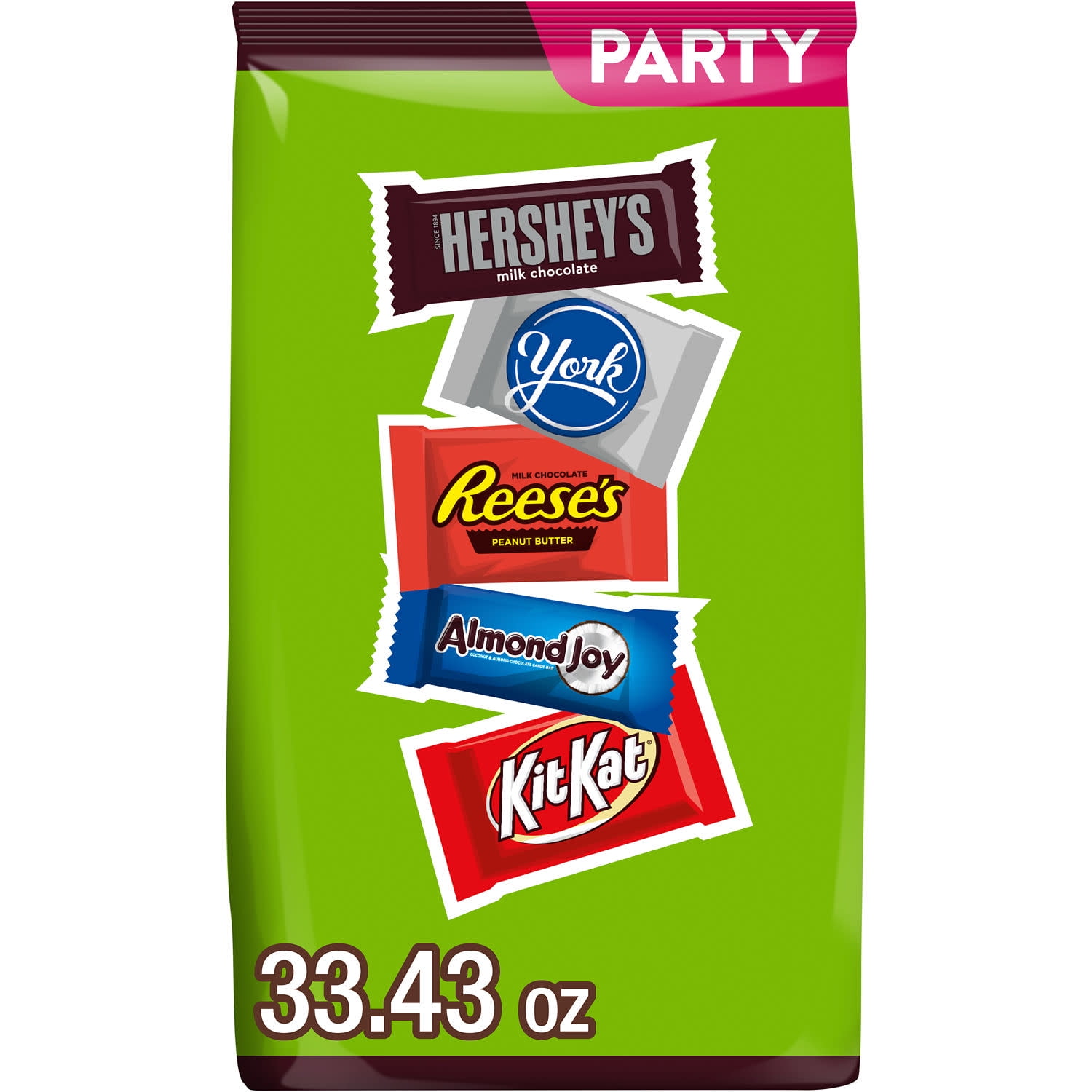 HERSHEY'S Hershey Assorted Chocolate Flavored Snack Size Candy, Party Pack 33.43 oz