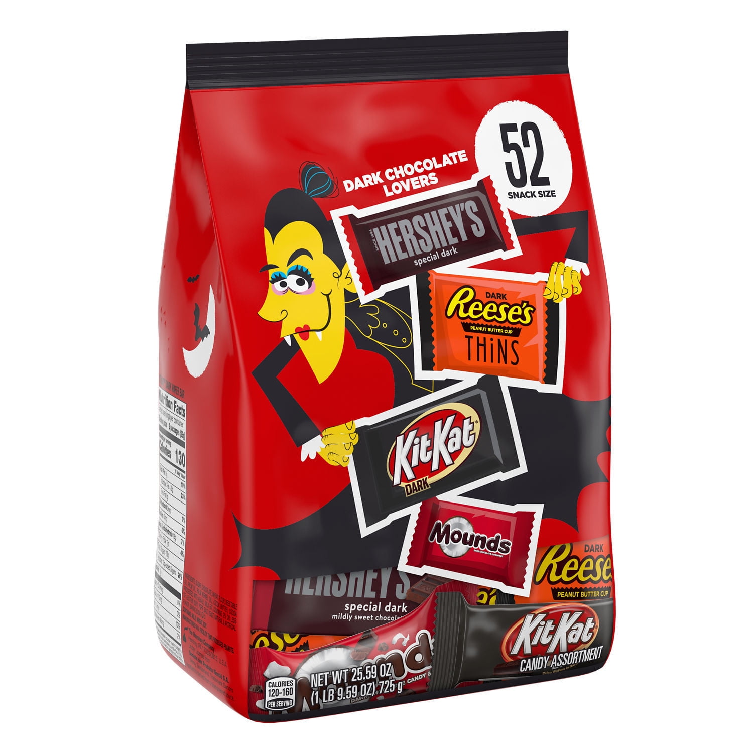 Hershey Assorted Dark Chocolate Snack Size Halloween Candy, Variety Bag