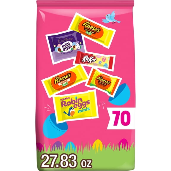Hershey Assorted Flavored, Easter Candy Bag, 27.83 oz (70 Pieces)