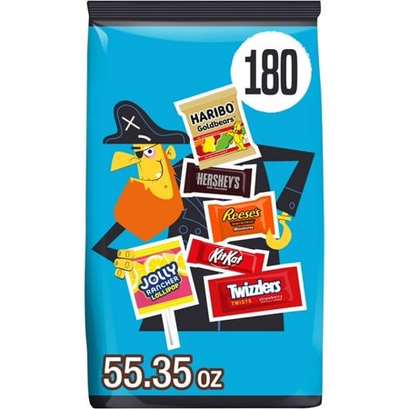 Hershey Assorted Flavored Halloween Candy, Bulk Bag 55.35 oz, 180 Pieces